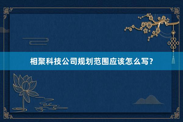 相聚科技公司规划范围应该怎么写？